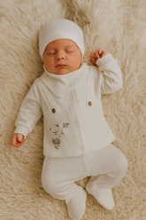 Pack naissance pull salopette nounours 5 pcs coton